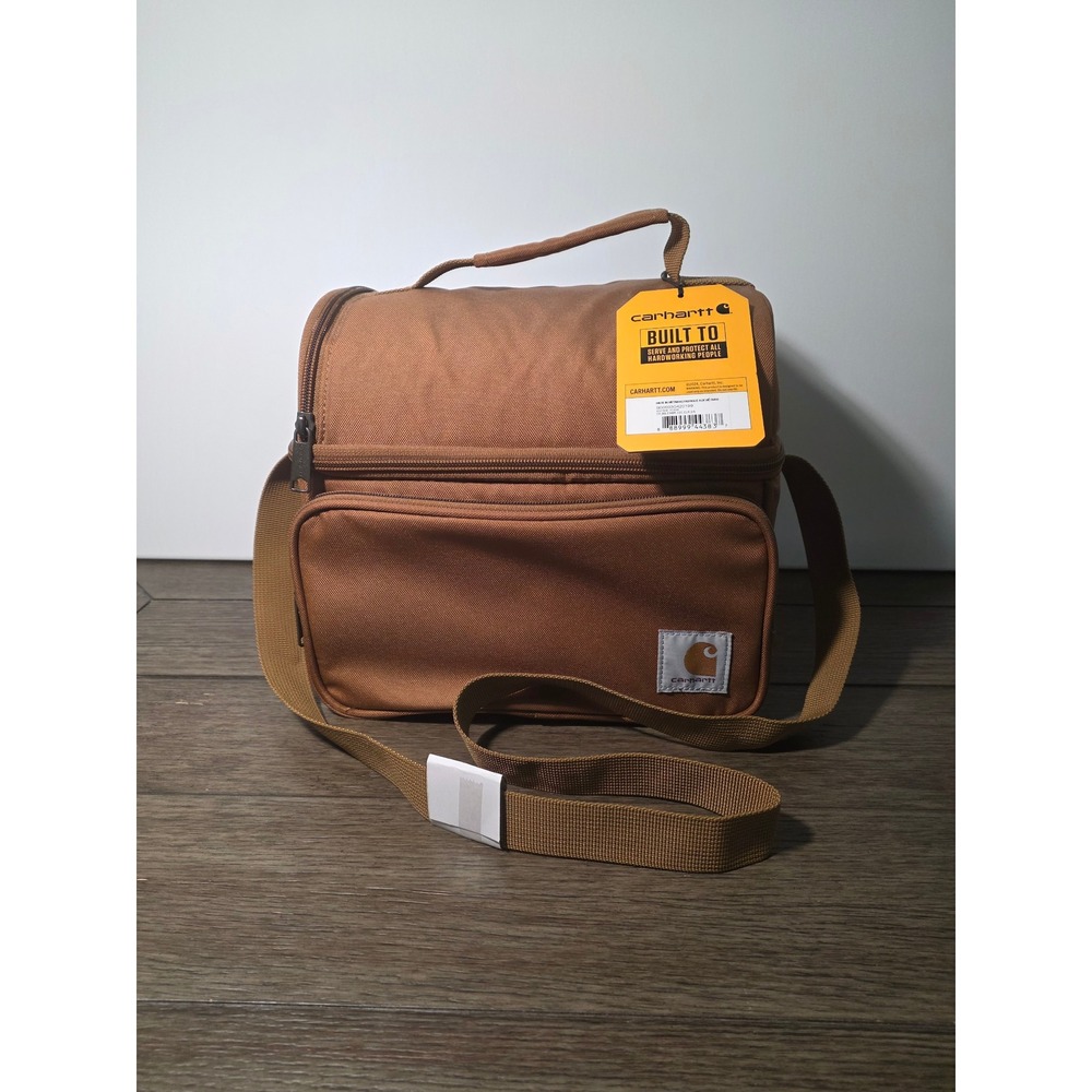 Carhartt Insulated 12 Can Two Compartment Lunch Cooler Brown C10304 NWT